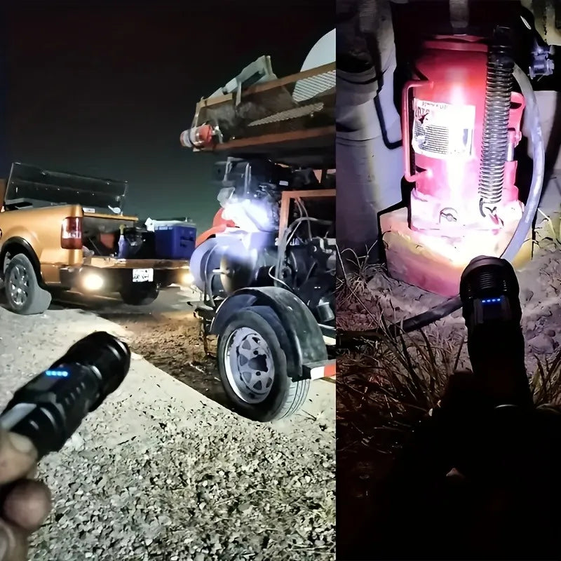 2pcs Rechargeable Zoomable Super Bright Flashlight