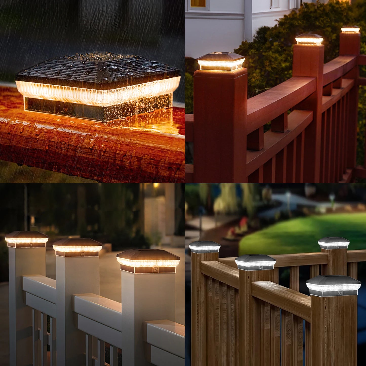 6 Pack 4x4 Solar Post Lights Outdoor