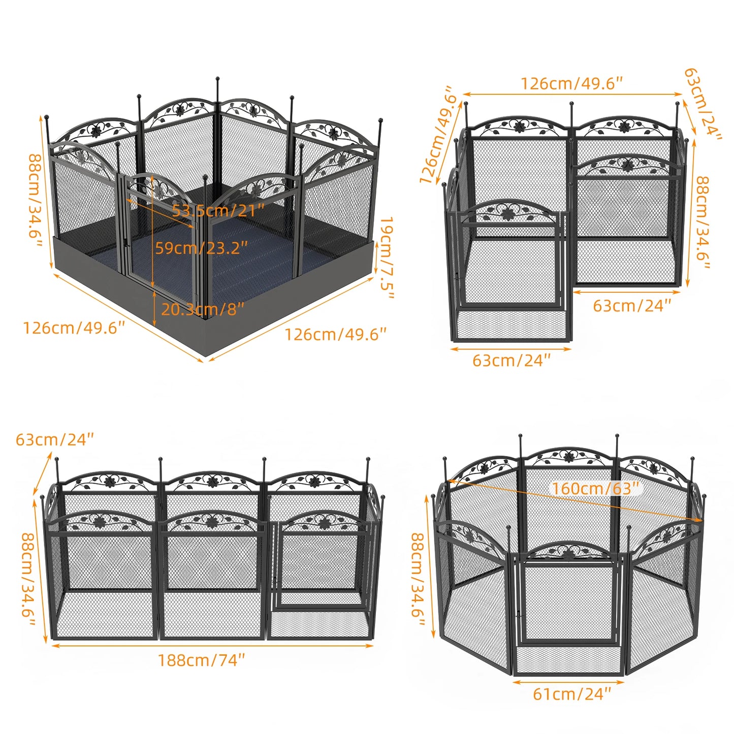 8 Panels DIY Heavy Duty Dog Playpen