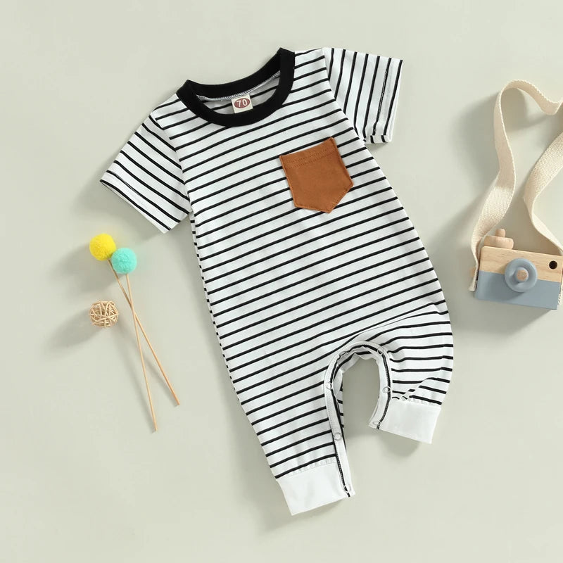 0-18M Newborn Baby Boys Summer Jumpsuit