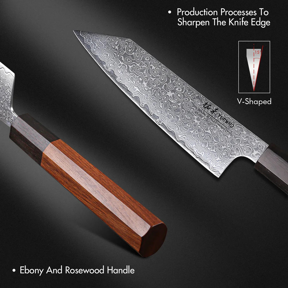 5" Kitchen Utility Knife Japanese Hand Forged Damascus Steel Chef Knives Vegetable Meat Peeling Fruit Knife Cooking Tools