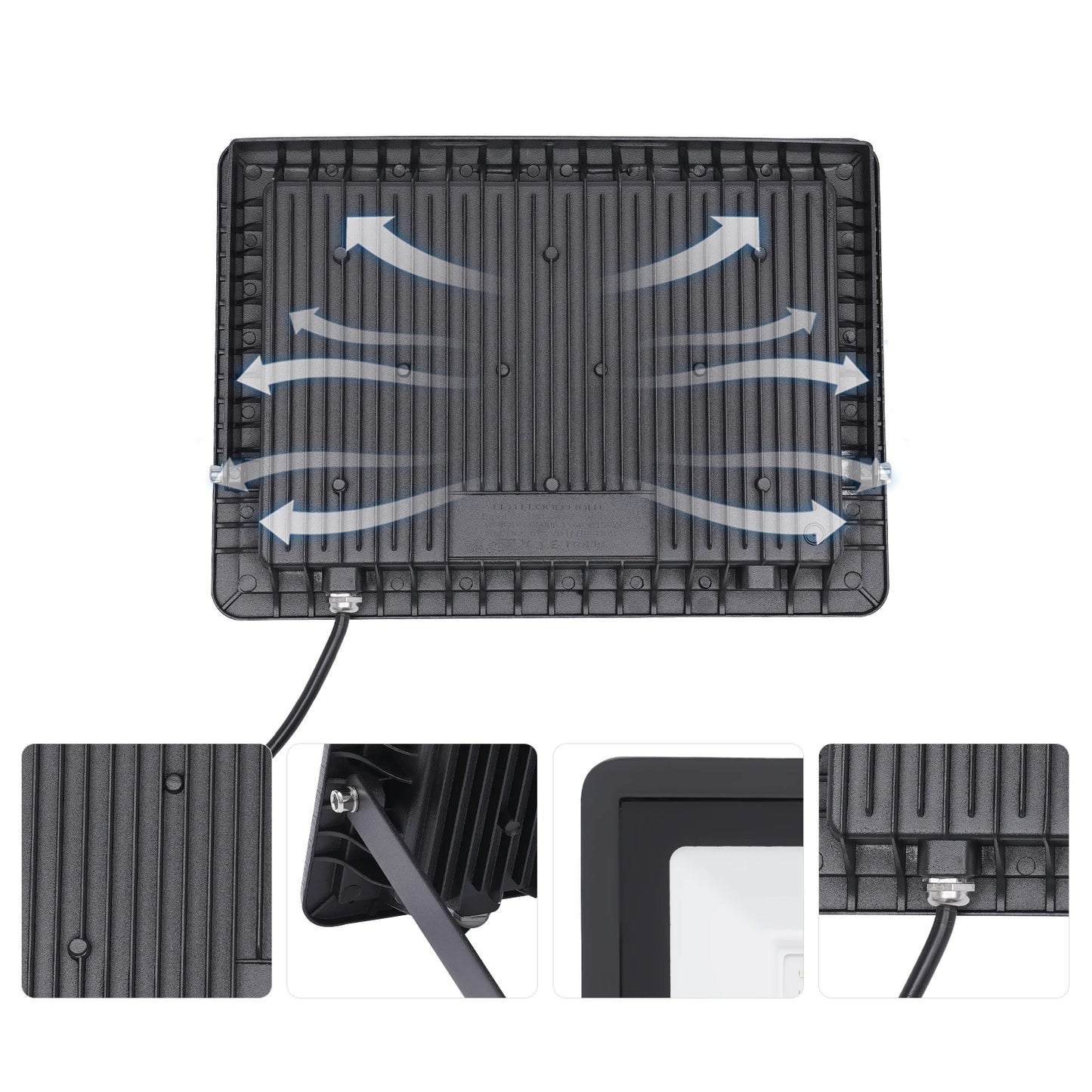 2Pcs LED Outdoor Flood Light with Plug