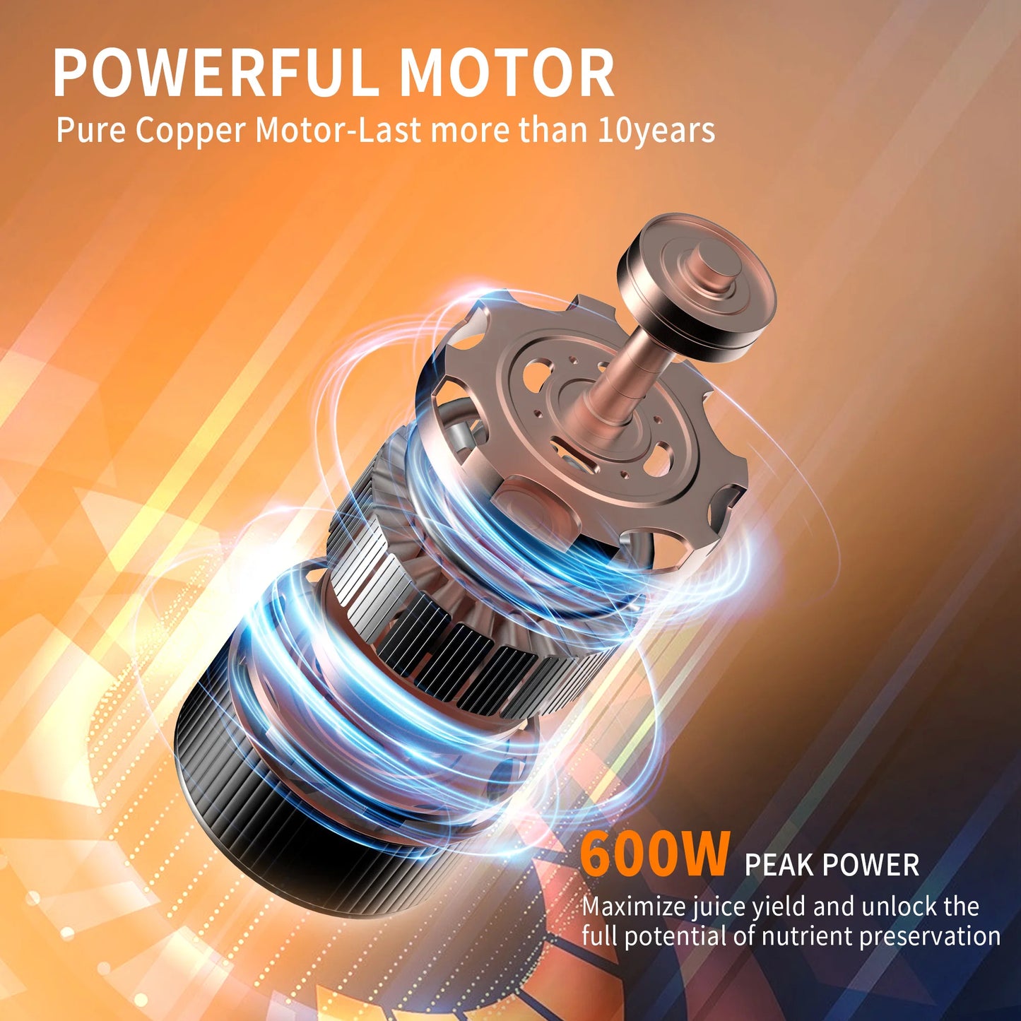 600W Juicer Anti-Drip Centrifugal Juice Extractor