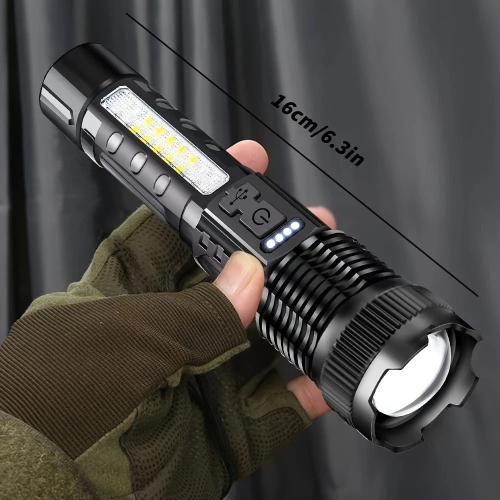 2pcs Rechargeable Zoomable Super Bright Flashlight
