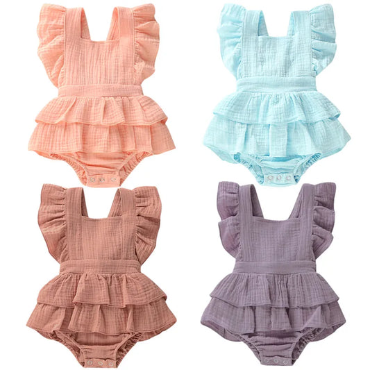 Summer Solid 0-24M Newborn Baby Girl Clothes