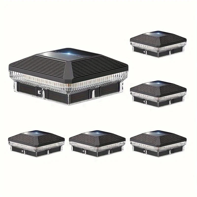 6 Pack 4x4 Solar Post Lights Outdoor