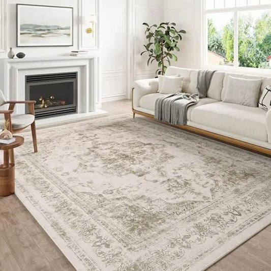 Taupe Vintage Medallion Area Rug 10x14
