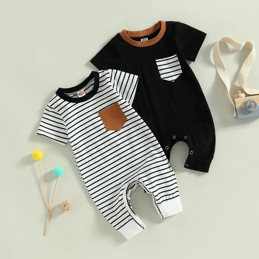 0-18M Newborn Baby Boys Summer Jumpsuit