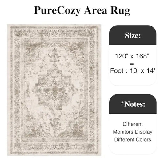 Taupe Vintage Medallion Area Rug 10x14