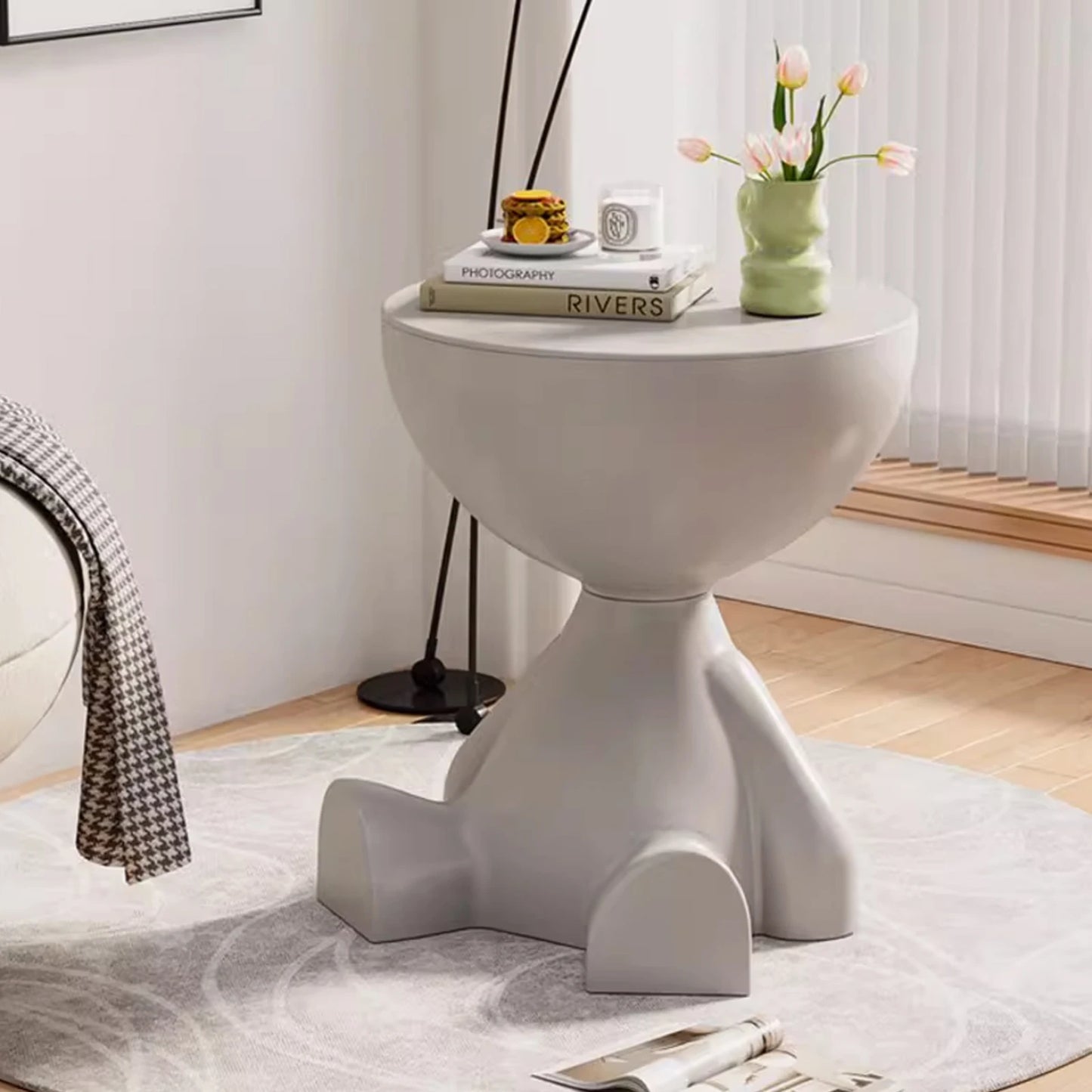 Small flat head coffee table cream style