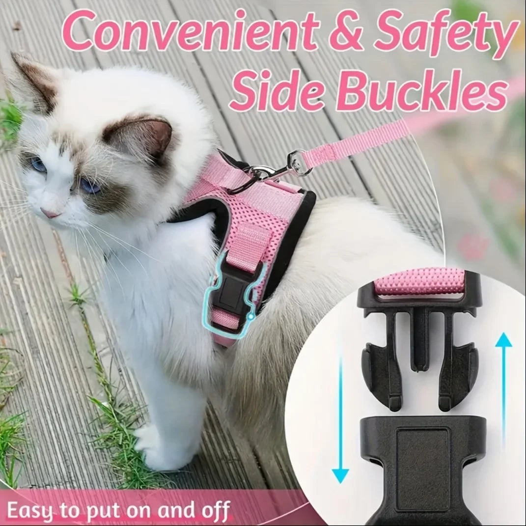 Adjustable Cat Leash Vest  Non-Slip