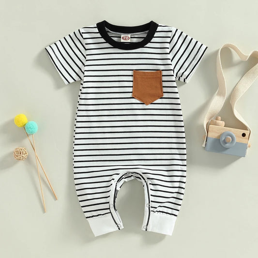 0-18M Newborn Baby Boys Summer Jumpsuit