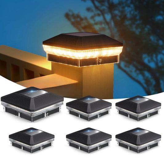 6 Pack 4x4 Solar Post Lights Outdoor