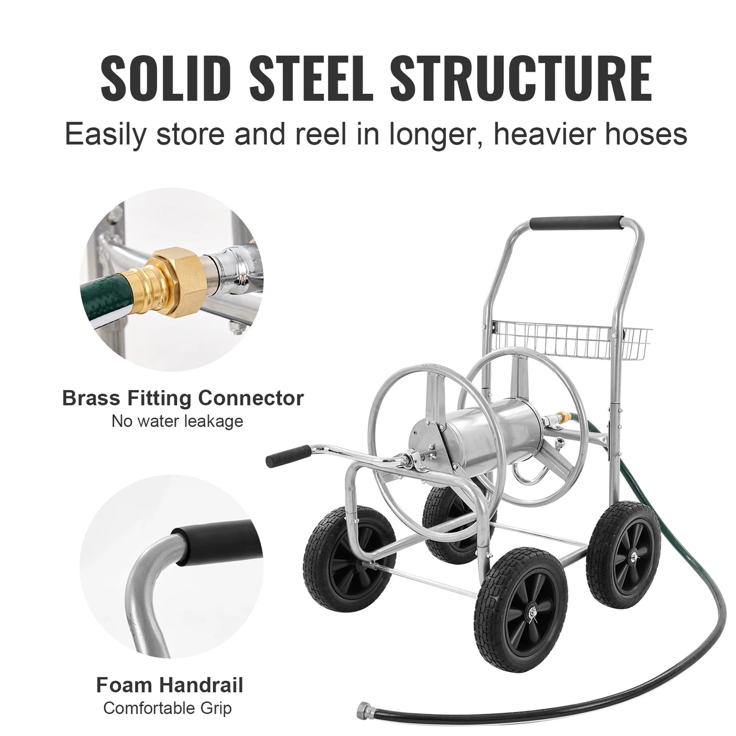 250ft Heavy Duty Hose Reel Cart
