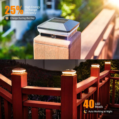 6 Pack 4x4 Solar Post Lights Outdoor
