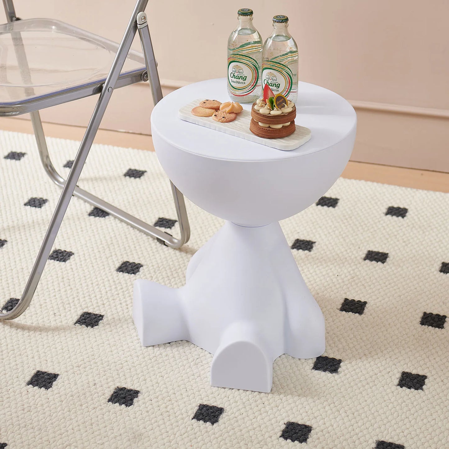 Small flat head coffee table cream style