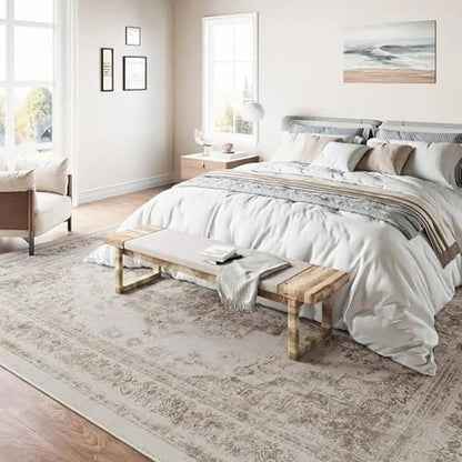 Taupe Vintage Medallion Area Rug 10x14