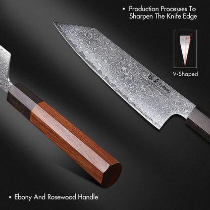 5" Kitchen Utility Knife Japanese Hand Forged Damascus Steel Chef Knives Vegetable Meat Peeling Fruit Knife Cooking Tools