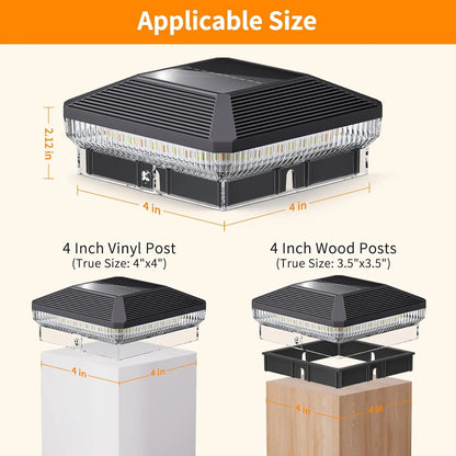 6 Pack 4x4 Solar Post Lights Outdoor