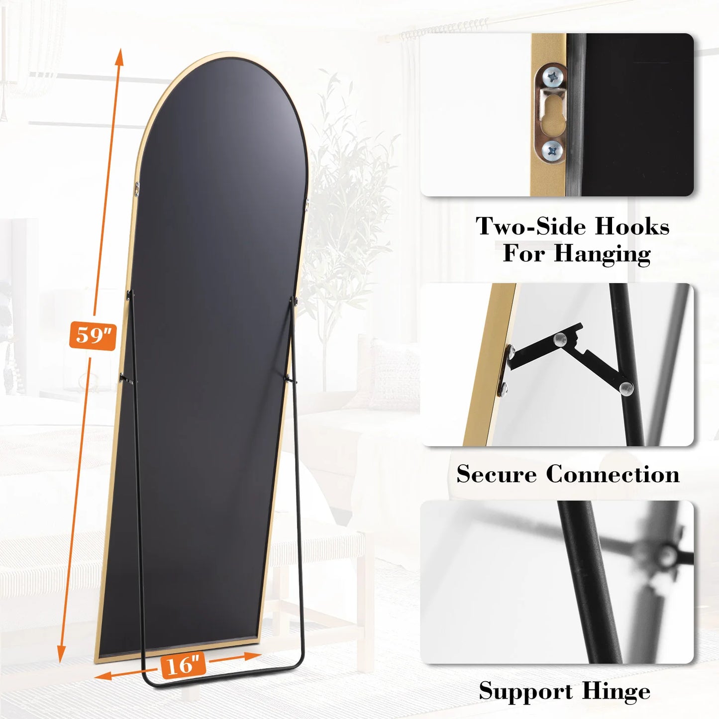 Full Length Right Angle Mirror with Stand
