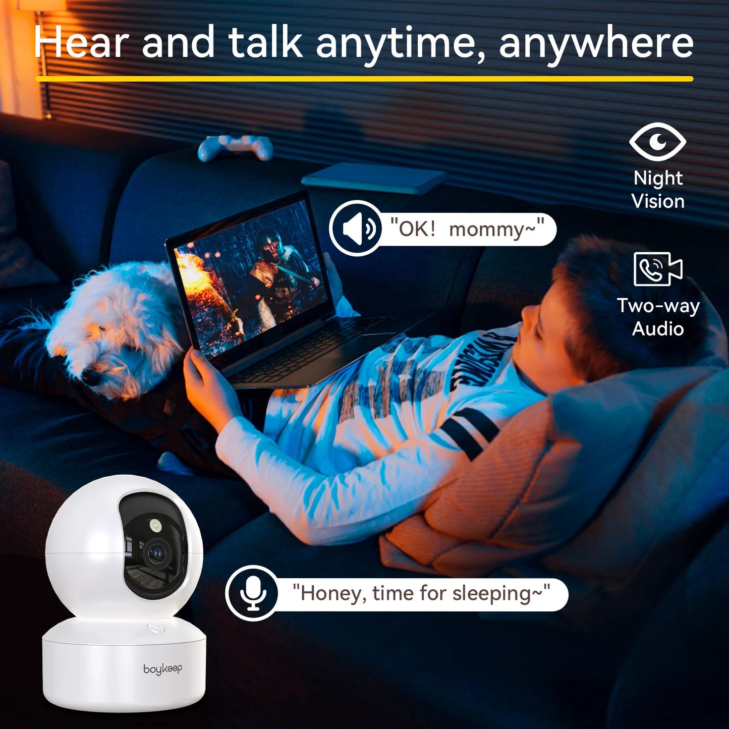 3MP 5G/2.4GHz WiFi Indoor Home Security