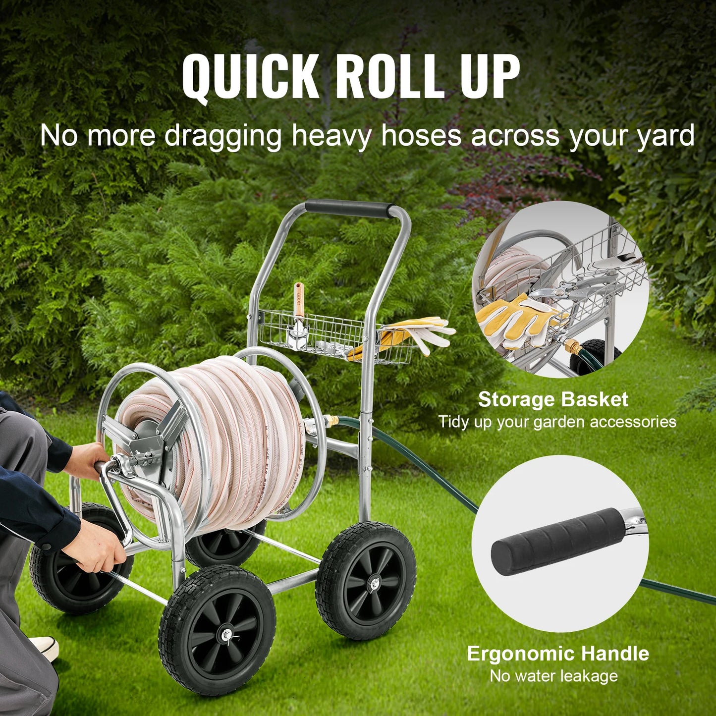 250ft Heavy Duty Hose Reel Cart