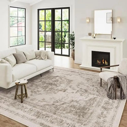 Taupe Vintage Medallion Area Rug 10x14