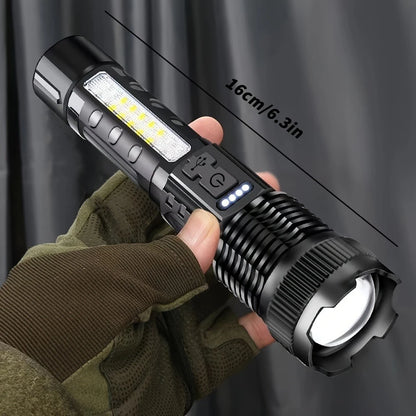 2pcs Rechargeable Zoomable Super Bright Flashlight